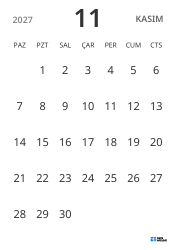 dikey aylık takvim şablonu, yalnızca tarihleri göstererek sade tasarımla planlamaya odaklanmayı sağlar