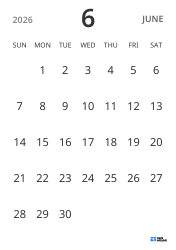 portrait monthly calendar template, showing only dates to help you focus on schedule planning with a simple design