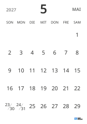 Monatskalender-Vorlage im Hochformat, mit Datumsanzeige für fokussierte Terminplanung in schlichtem Design