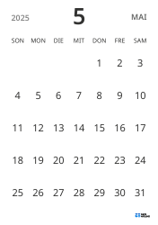 Monatskalender-Vorlage im Hochformat, mit Datumsanzeige für fokussierte Terminplanung in schlichtem Design