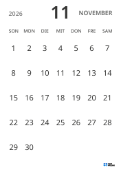 Monatskalender-Vorlage im Hochformat, mit Datumsanzeige für fokussierte Terminplanung in schlichtem Design