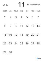 plantilla de calendario mensual en formato vertical, con solo fechas para centrarse en la planificación con un diseño sencillo