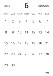 modello di calendario mensile in verticale, con solo le date per concentrarsi sulla pianificazione con un design semplice