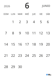 plantilla de calendario mensual en formato vertical, con solo fechas para centrarse en la planificación con un diseño sencillo