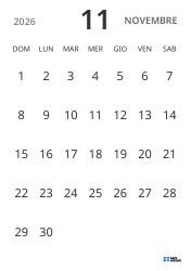 modello di calendario mensile in verticale, con solo le date per concentrarsi sulla pianificazione con un design semplice