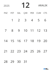 dikey aylık takvim şablonu, yalnızca tarihleri göstererek sade tasarımla planlamaya odaklanmayı sağlar