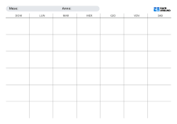 Modello di calendario mensile senza date in formato orizzontale con scelta tra inizio domenica o lunedì e layout da 5 o 6 settimane, ideale per organizzare lavoro o studio
