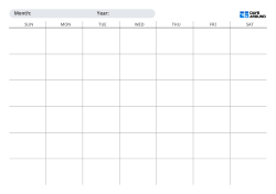Undated monthly calendar template in landscape layout with selectable Sunday or Monday start and flexible 5-week or 6-week layouts, ideal for organizing work schedules or study plans at a glance