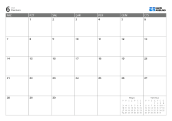 Boş alanlarda önceki/sonraki ay mini takvimleri bulunan 7 × 5 aylık takvim – şablon (Yatay).