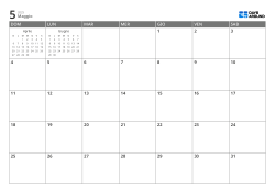Calendario mensile 7 × 5 con mini calendari del mese precedente e successivo negli spazi liberi – modello (Orizzontale).