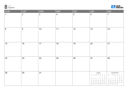 Calendario mensile 7 × 5 con mini calendari del mese precedente e successivo negli spazi liberi – modello (Orizzontale).