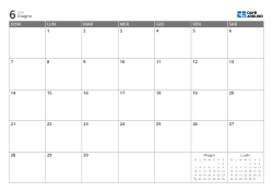 Calendario mensile 7 × 5 con mini calendari del mese precedente e successivo negli spazi liberi – modello (Orizzontale).