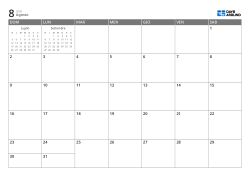 Calendario mensile 7 × 5 con mini calendari del mese precedente e successivo negli spazi liberi – modello (Orizzontale).