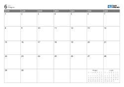 Calendario mensile 7 × 5 con mini calendari del mese precedente e successivo negli spazi liberi – modello (Orizzontale).