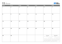 Calendario mensual 7 × 5 con mini calendarios del mes anterior y siguiente en los espacios libres – plantilla (Horizontal).