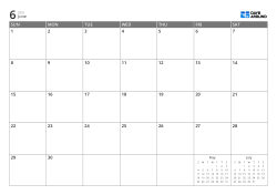A 7 × 5 monthly calendar with previous/next month mini calendars displayed in the empty area – monthly calendar template (Horizontal).