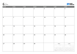 Calendário mensal 7 × 5 com mini calendários do mês anterior e próximo exibidos nos espaços livres – modelo (Horizontal).