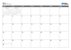 Calendário mensal 7 × 5 com mini calendários do mês anterior e próximo exibidos nos espaços livres – modelo (Horizontal).