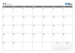 Calendrier mensuel 7 × 5 avec mini-calendriers du mois précédent et suivant dans les espaces libres – modèle (Horizontal).
