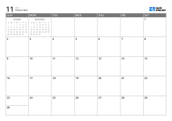 A 7 × 5 monthly calendar with previous/next month mini calendars displayed in the empty area – monthly calendar template (Horizontal).