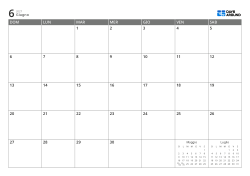 Calendario mensile 7 × 5 con mini calendari del mese precedente e successivo negli spazi liberi – modello (Orizzontale).