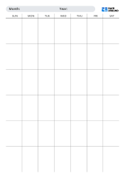 Undated monthly calendar template in portrait layout with selectable Sunday or Monday start and flexible 5-week or 6-week layouts, ideal for organizing work schedules or study plans at a glance
