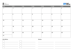 etkinlik listesi ve not alanı içeren yatay aylık takvim şablonu