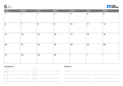 Monatskalender im querformat mit Ereignisliste und Notizbereich
