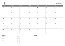 landscape monthly calendar template with event list and notes area