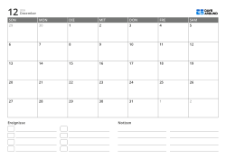 Monatskalender im querformat mit Ereignisliste und Notizbereich