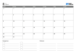 Monatskalender im querformat mit Ereignisliste und Notizbereich