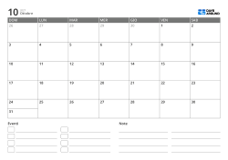 modello di calendario mensile orizzontale con elenco eventi e area note