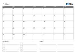 etkinlik listesi ve not alanı içeren yatay aylık takvim şablonu