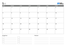 Monatskalender im querformat mit Ereignisliste und Notizbereich