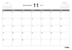 A previous-month mini calendar on the top left and a next-month mini calendar on the top right, with a 7 × 5 monthly calendar below – monthly calendar template (Horizontal).