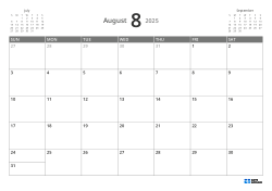 A previous-month mini calendar on the top left and a next-month mini calendar on the top right, with a 7 × 5 monthly calendar below – monthly calendar template (Horizontal).