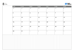 Modèle de calendrier mensuel paysage avec calendrier sur 6 semaines commençant le dimanche, espace de notes à gauche et grande grille en bas
