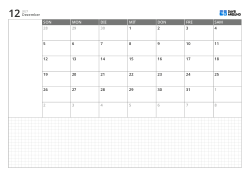 Monatskalender-Vorlage im Landscape-Format mit 6-Wochen-Kalender ab Sonntag, Notizbereich links und großem Grid-Notizbereich unten