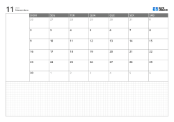 Modelo de calendário mensal em paisagem com calendário de 6 semanas iniciando no domingo, área de notas à esquerda e ampla grade inferior