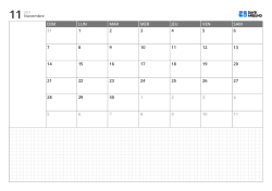 Modèle de calendrier mensuel paysage avec calendrier sur 6 semaines commençant le dimanche, espace de notes à gauche et grande grille en bas