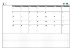 Modèle de calendrier mensuel paysage avec calendrier sur 6 semaines commençant le dimanche, espace de notes à gauche et grande grille en bas