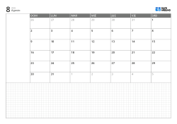 Plantilla de calendario mensual horizontal con calendario de 6 semanas que inicia en domingo, espacio de notas a la izquierda y amplia cuadrícula inferior