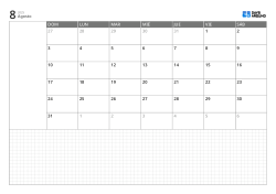 Plantilla de calendario mensual horizontal con calendario de 6 semanas que inicia en domingo, espacio de notas a la izquierda y amplia cuadrícula inferior