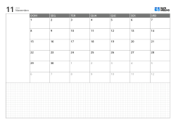 Modelo de calendário mensal em paisagem com calendário de 6 semanas iniciando no domingo, área de notas à esquerda e ampla grade inferior