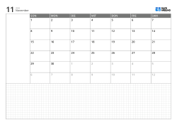 Monatskalender-Vorlage im Landscape-Format mit 6-Wochen-Kalender ab Sonntag, Notizbereich links und großem Grid-Notizbereich unten