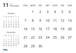 Monatliche Kalender-Vorlage mit reinem Datumsraster und Mini-Kalendern für Vormonat und Folgemonat (Querformat)