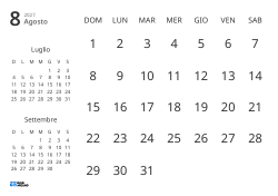 Modello di calendario mensile con solo le date e mini calendari del mese precedente e successivo (Orizzontale)