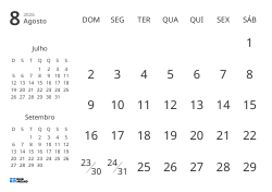 Modelo de calendário mensal com apenas as datas e mini calendários do mês anterior e seguinte (Paisagem)