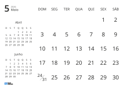Modelo de calendário mensal com apenas as datas e mini calendários do mês anterior e seguinte (Paisagem)