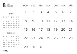 Modelo de calendário mensal com apenas as datas e mini calendários do mês anterior e seguinte (Paisagem)